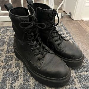 Black combat boots